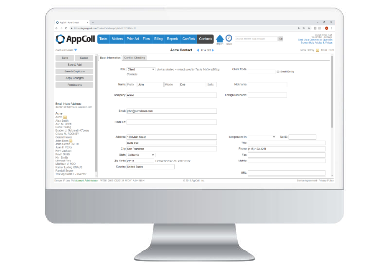 Contacts Module Monitor