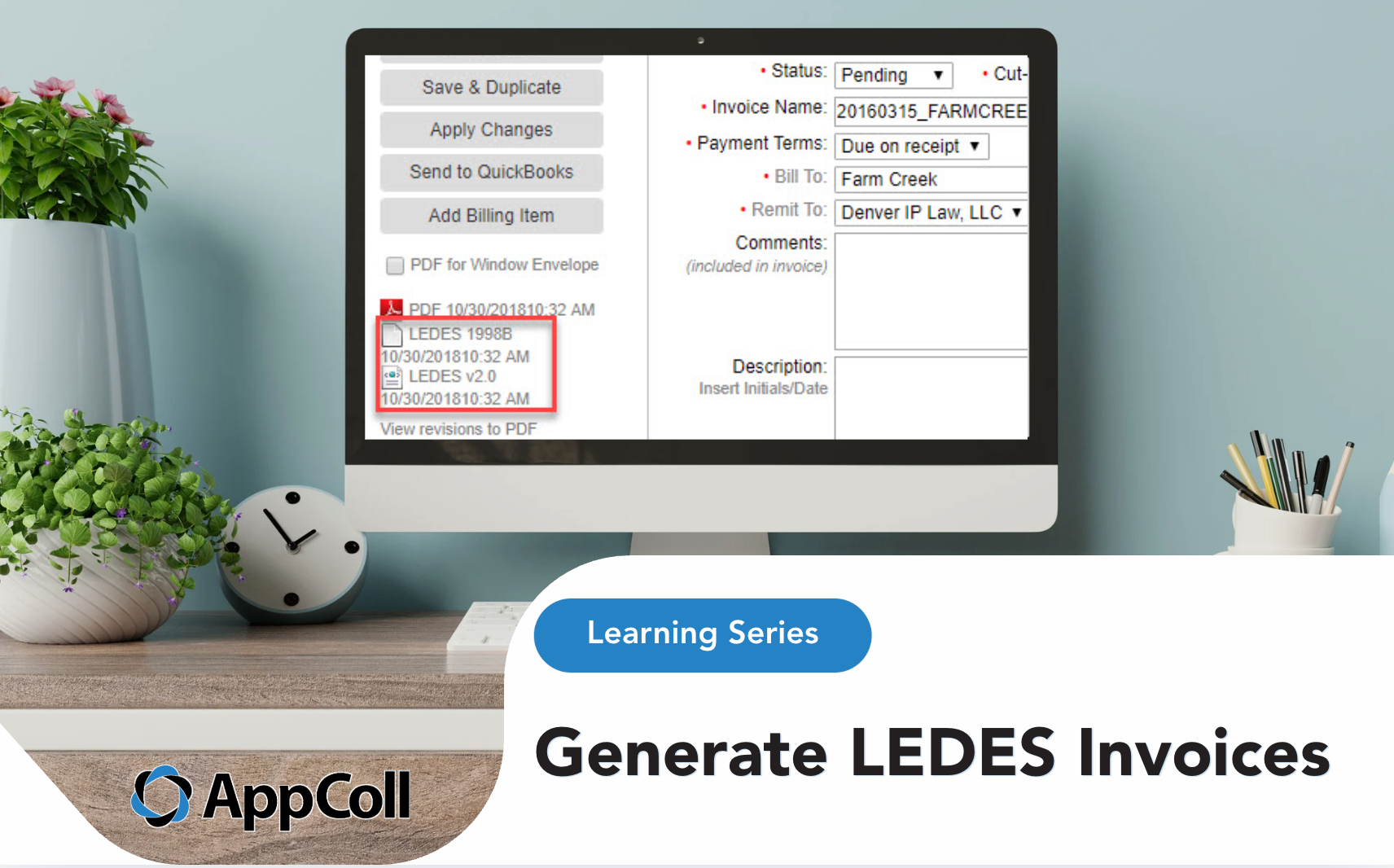 AppColl LEDES Invoices