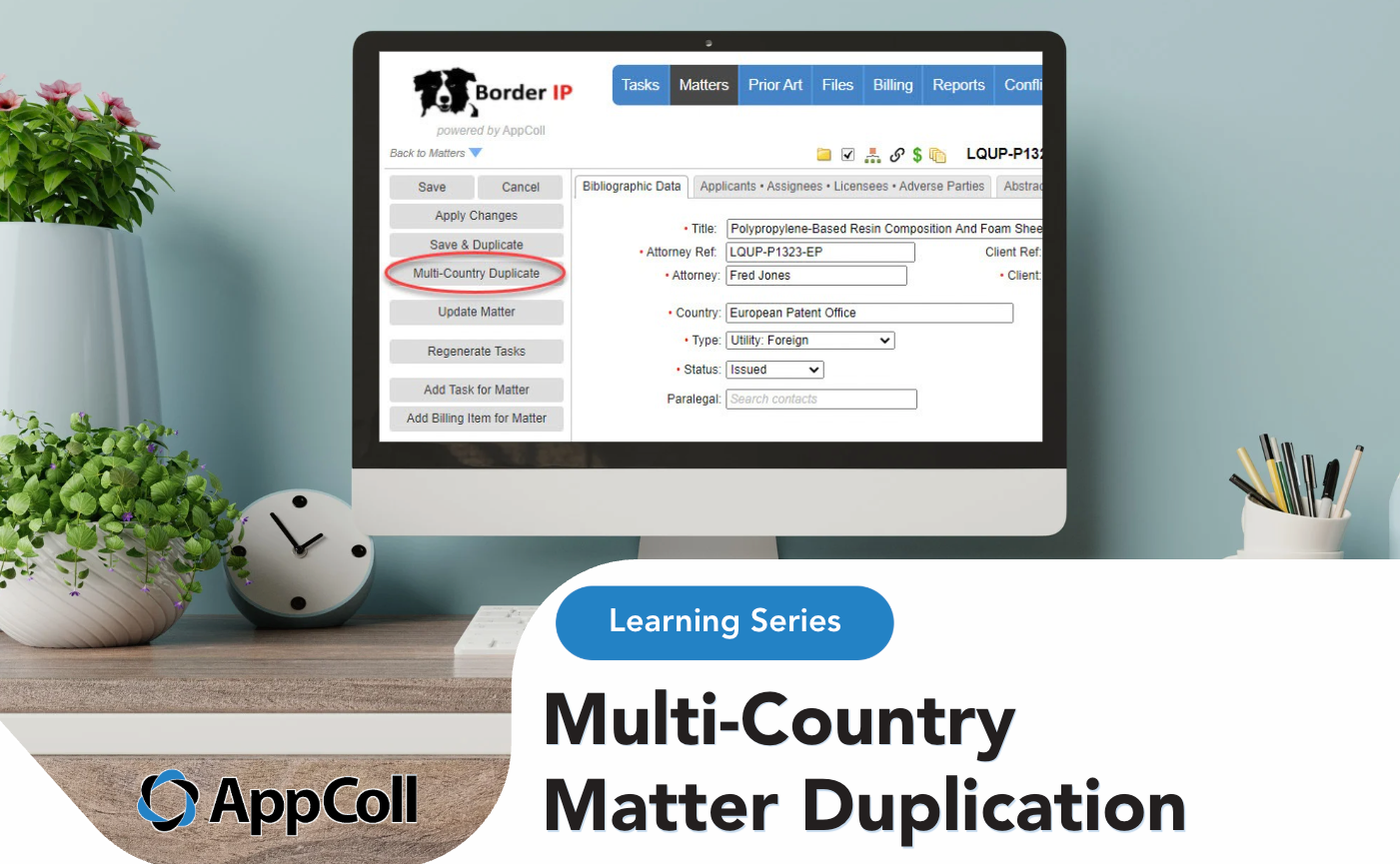 AppColl Multi-Country Matter Duplication